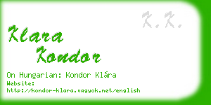 klara kondor business card
